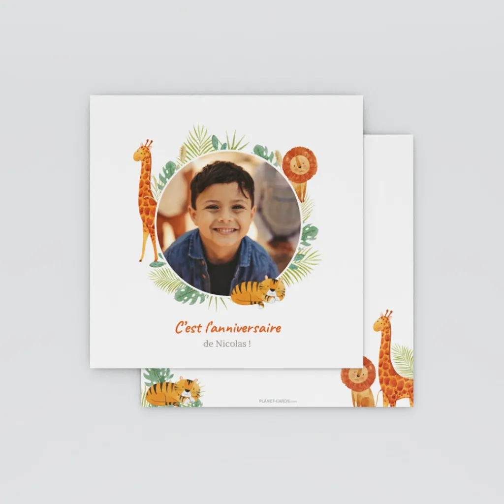 Carte Invitation Anniversaire Enfant Animaux^Planet cards Fête et animaux