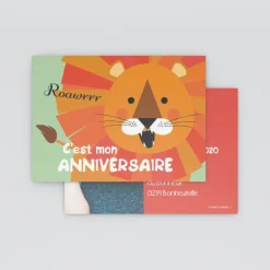 Carte Invitation Anniversaire Enfant Animaux | Carte Invitation Anniversaire Enfant Garçon^Planet cards Gentil lion