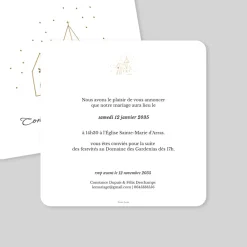 Faire-part Mariage Dorure^Planet cards Église dorée