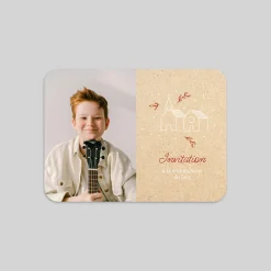 Faire-part Communion^Planet cards Église et Kraft