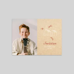 Faire-part Communion^Planet cards Église et Kraft