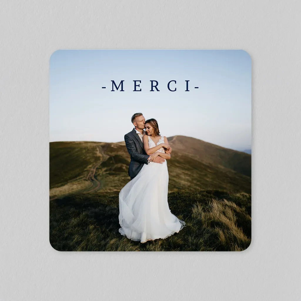 Carte Remerciement Mariage Avec Photo^Planet cards Grande Photo et Typo