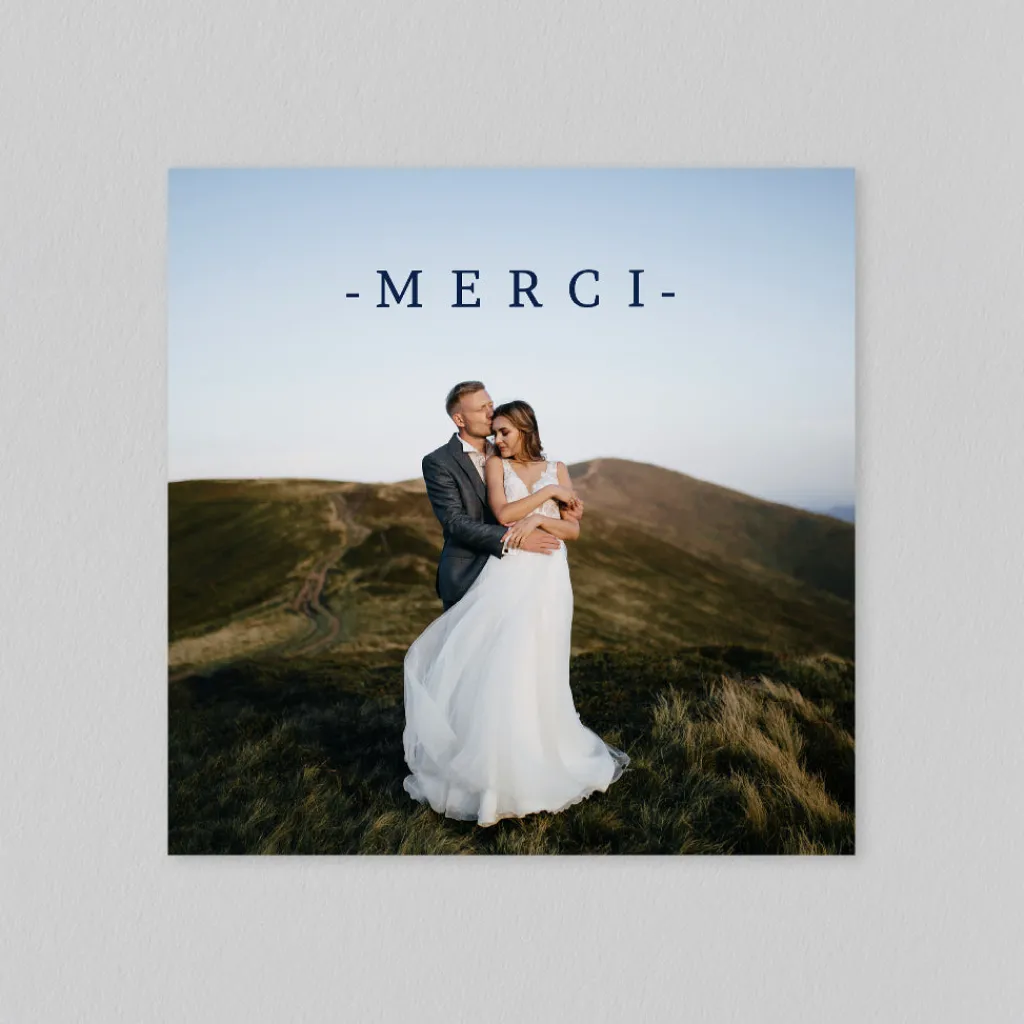 Carte Remerciement Mariage Avec Photo^Planet cards Grande Photo et Typo