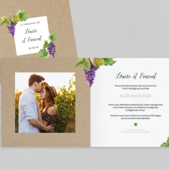 Faire-part Mariage Champêtre^Planet cards Grappes de Raisins