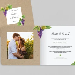 Faire-part Mariage Champêtre^Planet cards Grappes de Raisins