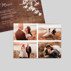 Carte Remerciement Mariage Champêtre^Planet cards Gravures et bois