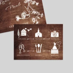 Programme De Mariage^Planet cards Gravures et bois