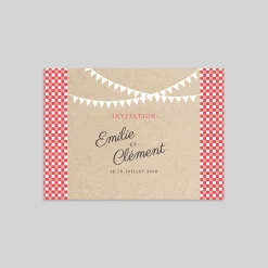 Carte D'invitation Mariage^Planet cards Guinguette et Vichy