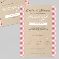 Faire-part Mariage Original | Faire-part Mariage Champêtre^Planet cards Guinguette et Vichy