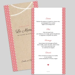 Menu De Mariage^Planet cards Guinguette et Vichy