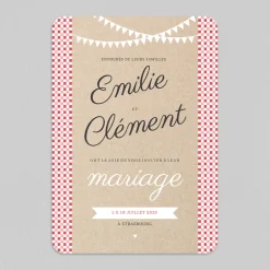 Faire-part Mariage Original | Faire-part Mariage Champêtre^Planet cards Guinguette et Vichy