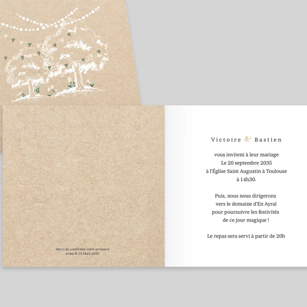 Faire-part Mariage Champêtre | Gamme Complète^Planet cards Guinguette Roses et Lumières
