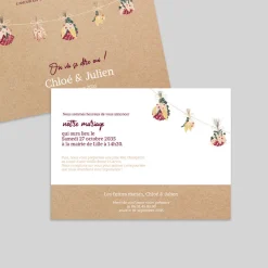 Faire-part Mariage Bohème | Faire-part Mariage Champêtre^Planet cards Guirlande Fleur