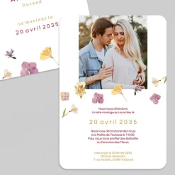 Faire-part Mariage Champêtre^Planet cards Herbier