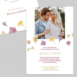 Faire-part Mariage Champêtre^Planet cards Herbier