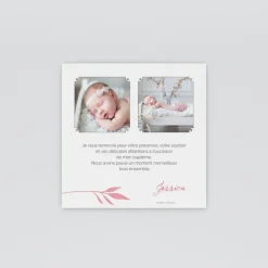 Carte Remerciement Baptême Animaux | Carte Remerciement Baptême Fille^Planet cards Hirondelles Et Feuilles