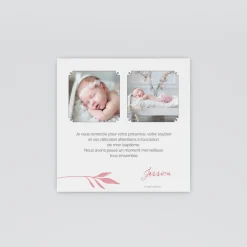 Carte Remerciement Baptême Animaux | Carte Remerciement Baptême Fille^Planet cards Hirondelles Et Feuilles
