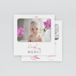 Carte Remerciement Baptême Animaux | Carte Remerciement Baptême Fille^Planet cards Hirondelles Et Feuilles