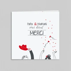 Carte Remerciement Mariage Originale^Planet cards Illustration papa et maman