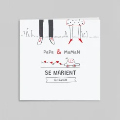 Faire-part Mariage Original | Faire-part Mariage Champêtre^Planet cards Illustration papa et maman