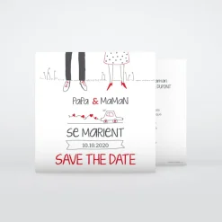 Save The Date^Planet cards Illustration papa et maman