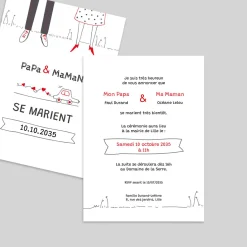 Faire-part Mariage Chic | Gamme Complète^Planet cards Illustration Papa et Maman