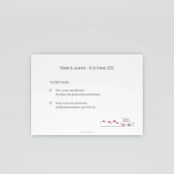 Coupon-réponse Mariage^Planet cards Illustration papa et maman
