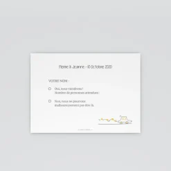 Coupon-réponse Mariage^Planet cards Illustration papa et maman