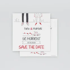 Save The Date^Planet cards Illustration papa et maman