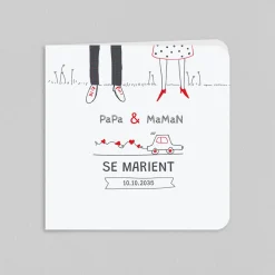 Faire-part Mariage Original | Faire-part Mariage Champêtre^Planet cards Illustration papa et maman