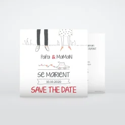 Save The Date^Planet cards Illustration papa et maman