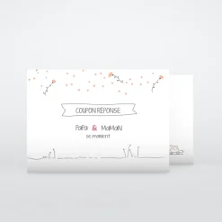 Coupon-réponse Mariage^Planet cards Illustration papa et maman