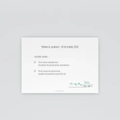 Coupon-réponse Mariage^Planet cards Illustration papa et maman