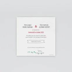 Save The Date^Planet cards Illustration papa et maman
