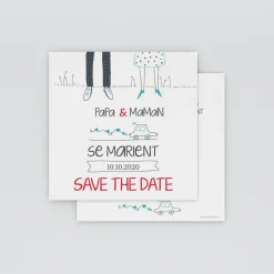 Save The Date^Planet cards Illustration papa et maman