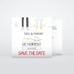 Save The Date^Planet cards Illustration papa et maman