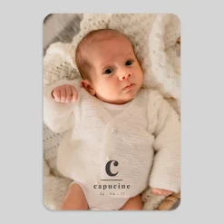 Faire-part Naissance Fille^Planet cards Initiale Moderne