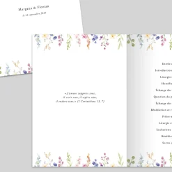 Livret De Messe Mariage^Planet cards Jardin de Fleurs