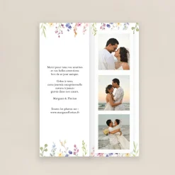 Carte Remerciement Mariage Marque-page^Planet cards Jardin de Fleurs