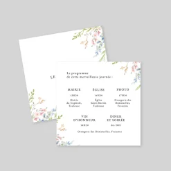 Programme De Mariage^Planet cards Jardin de Fleurs
