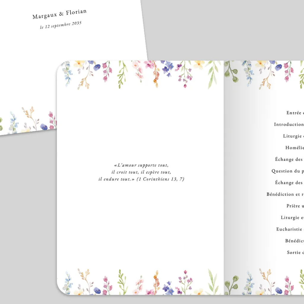 Livret De Messe Mariage^Planet cards Jardin de Fleurs