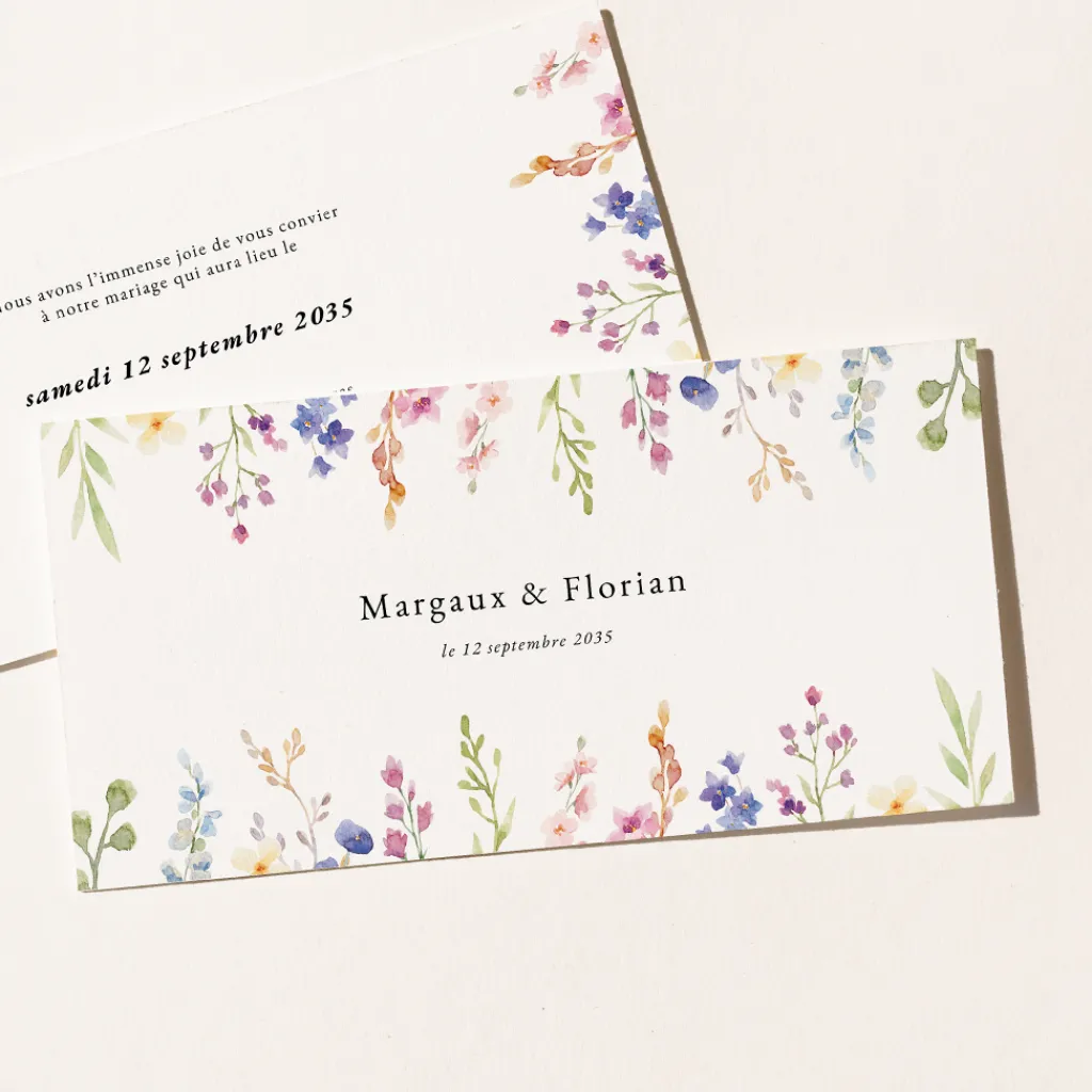 Faire-part Mariage Champêtre | Gamme Complète^Planet cards Jardin de Fleurs et aquarelle
