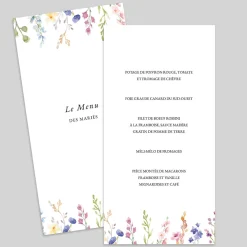 Menu De Mariage^Planet cards Jardin de Fleurs et aquarelle