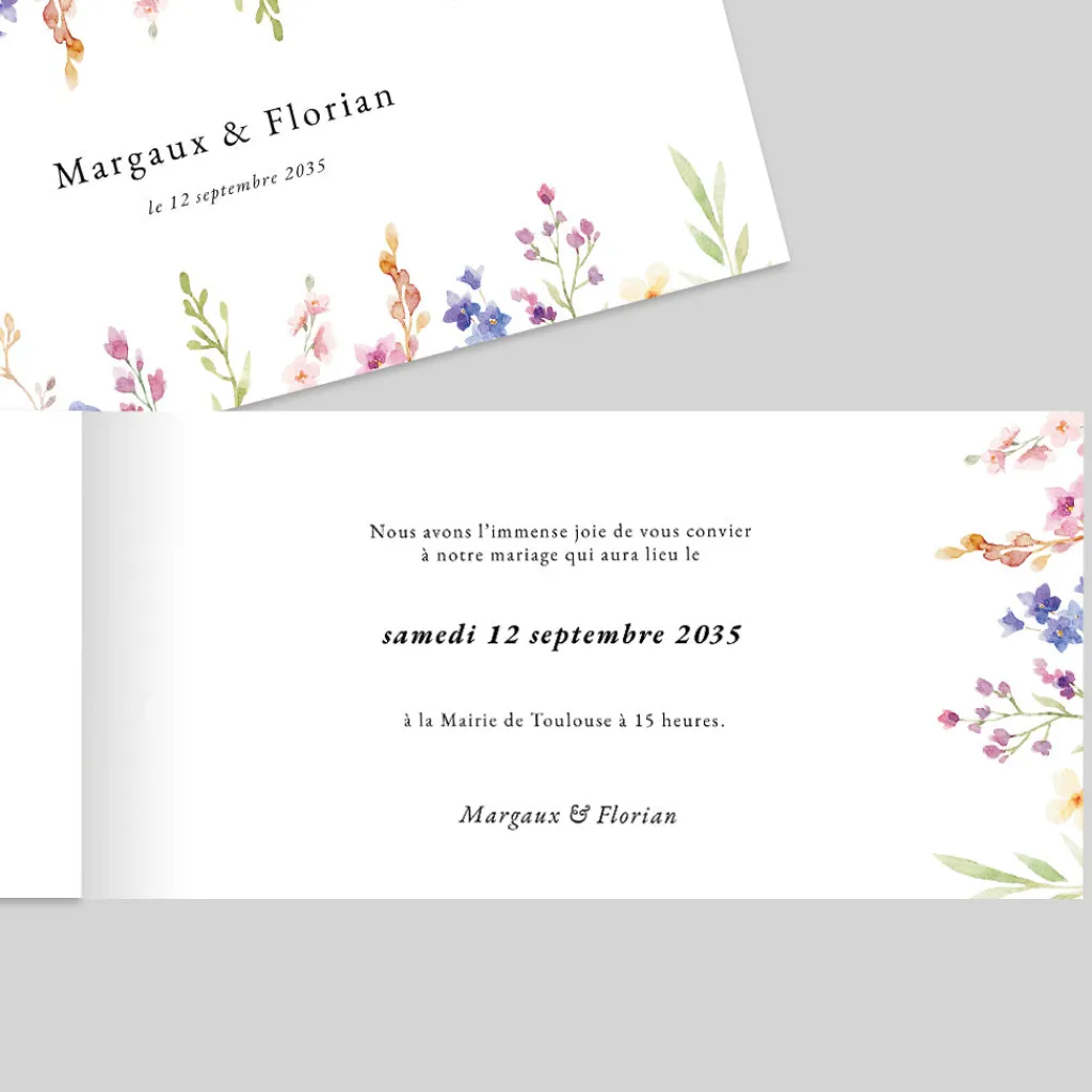 Faire-part Mariage Champêtre | Gamme Complète^Planet cards Jardin de Fleurs et aquarelle
