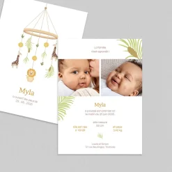 Faire-part Naissance Animaux | Faire-part Naissance Fille^Planet cards Joli Mobile Savane