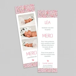 Carte Remerciement Baptême Photo | Carte Remerciement Baptême Fille^Planet cards Joli Photomaton Liberty