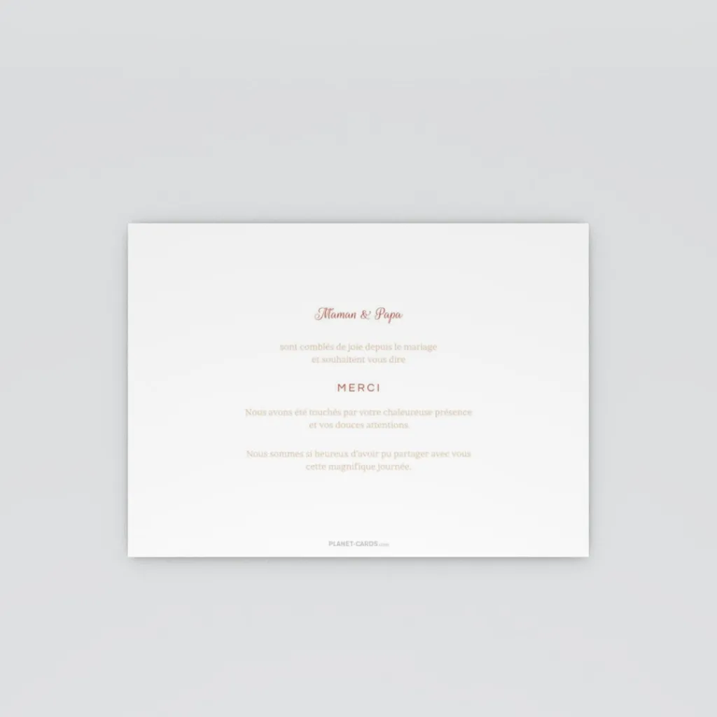 Carte Remerciement Mariage Champêtre^Planet cards Jolie Composition Florale