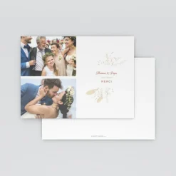 Carte Remerciement Mariage Champêtre^Planet cards Jolie Composition Florale