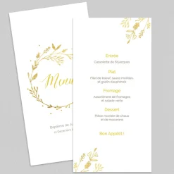 Menu Baptême^Planet cards Jolie Couronne Dorée