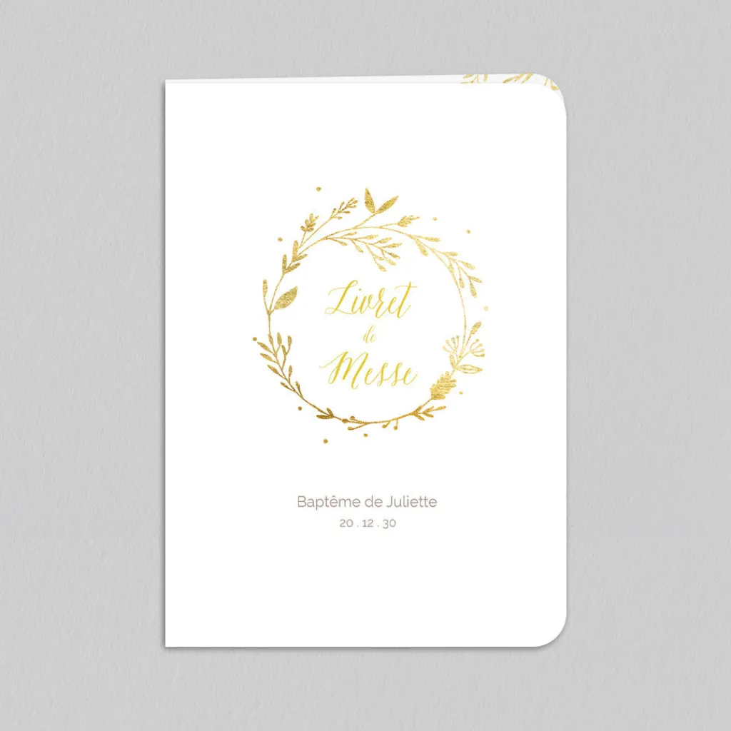 Livret De Baptême^Planet cards Jolie Couronne Dorée